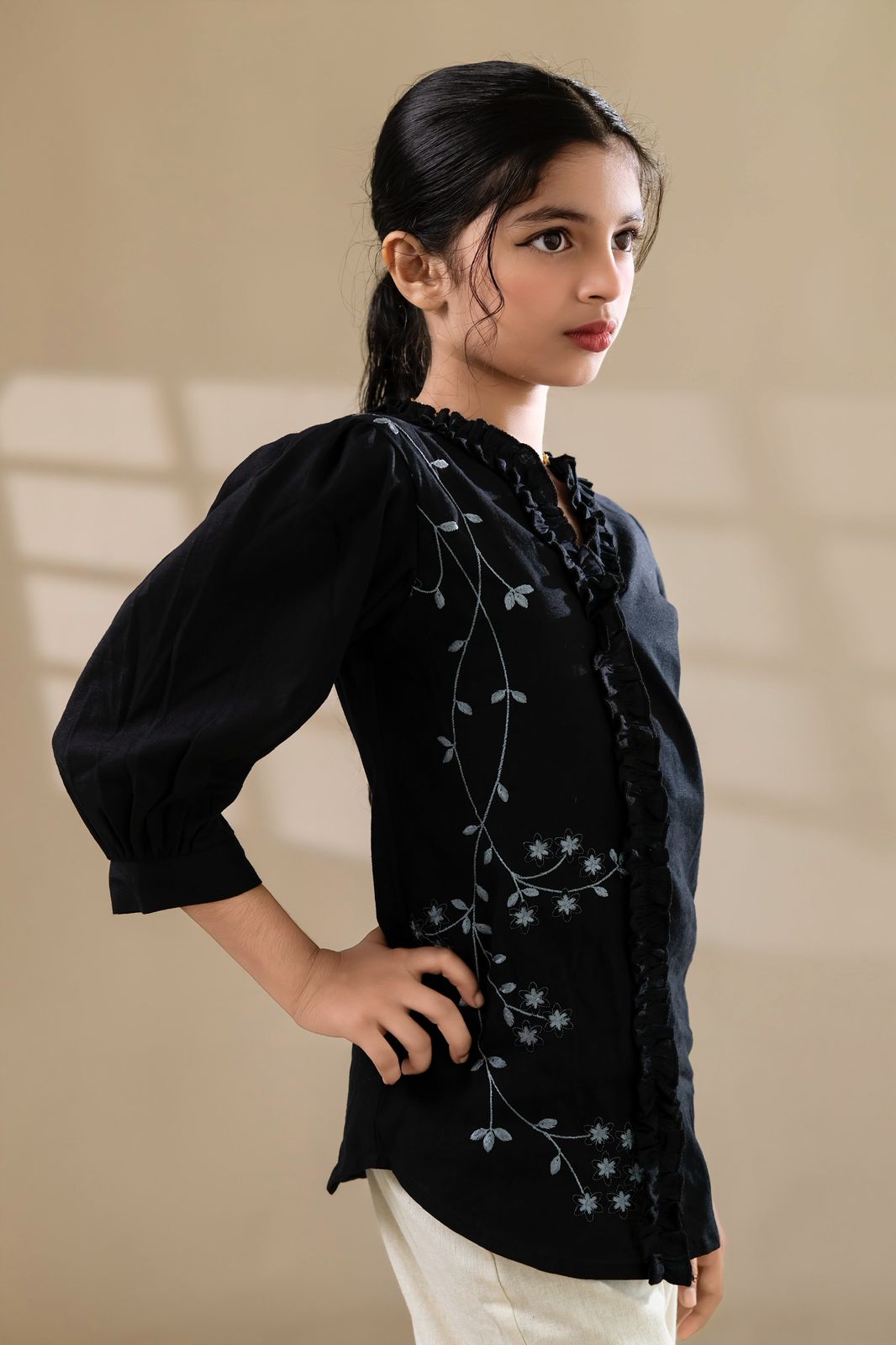 Black Embroidered Shirt