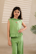 Sleeveless Embroidered Cord Set