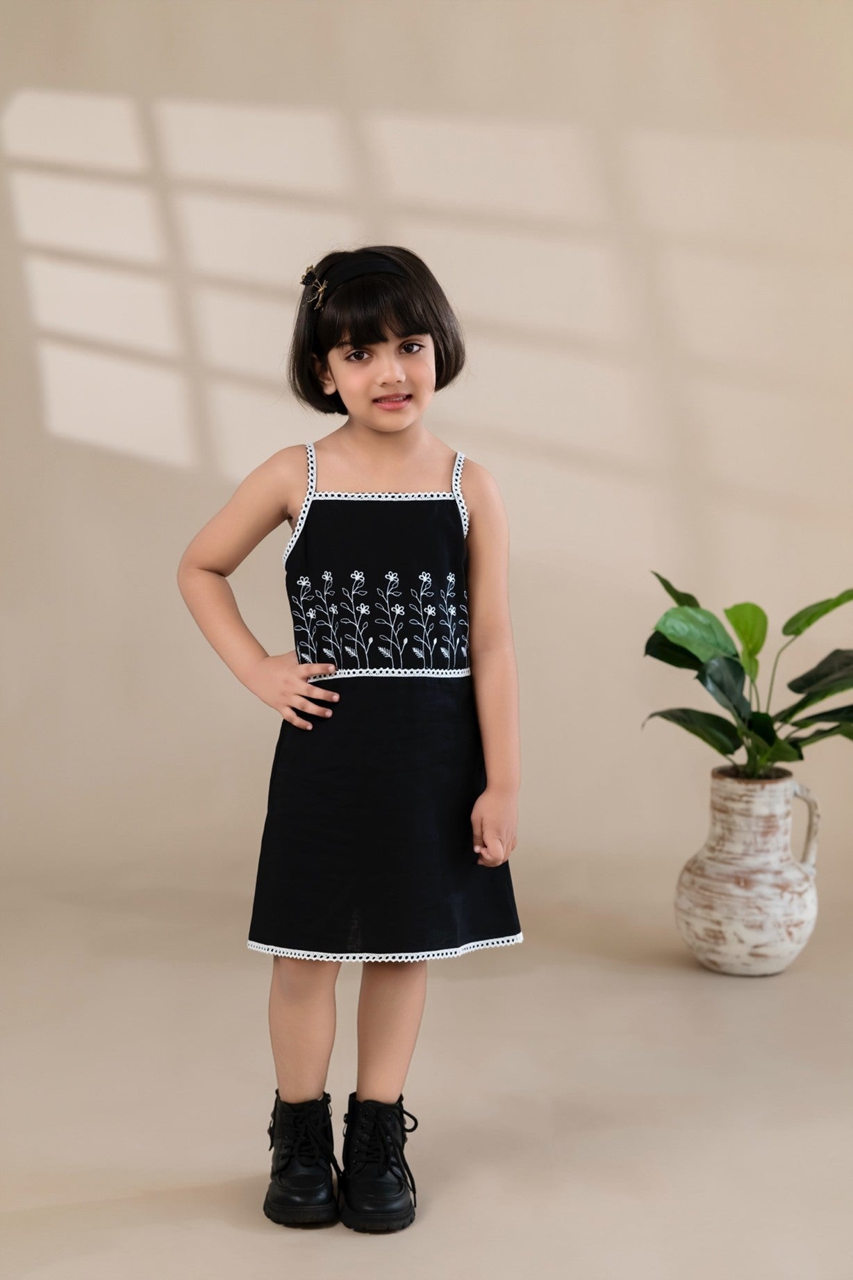 Black Embroidered Frock