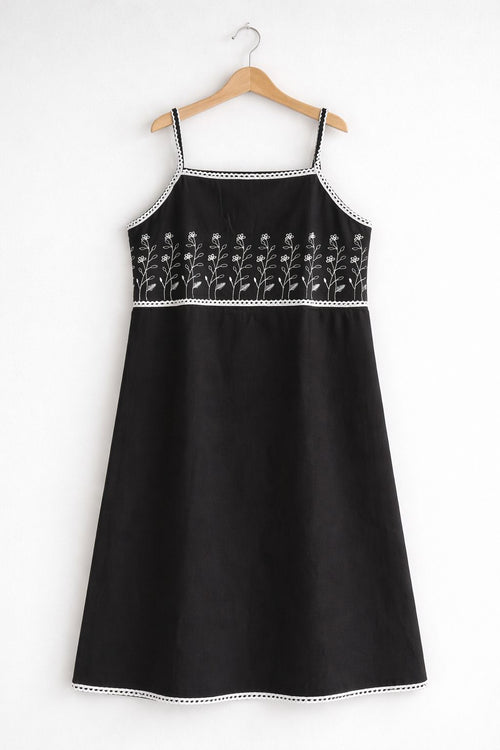 Black Embroidered Frock