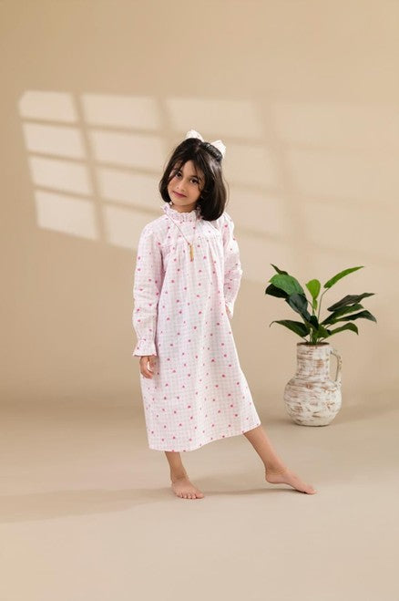 Strawberry Print Long Sleeve Dress