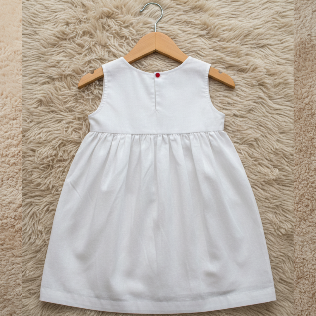White Floral Embroidered Dress