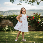 White Floral Embroidered Dress