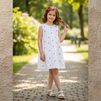 White Floral Embroidered Dress