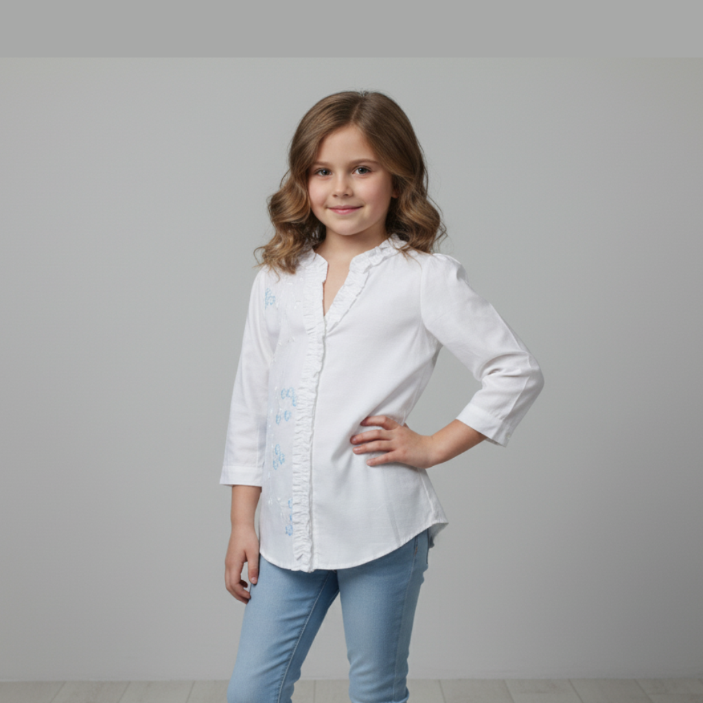 white Embroidered Shirt