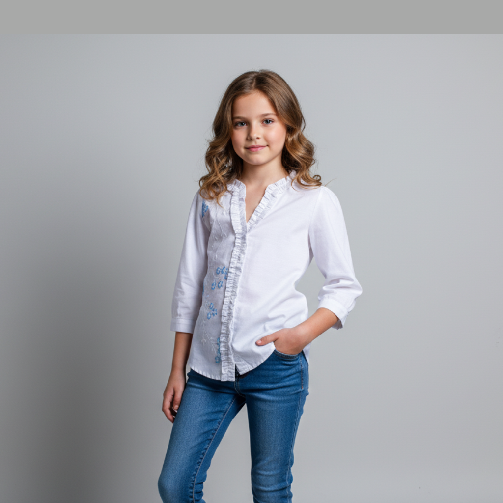 white Embroidered Shirt