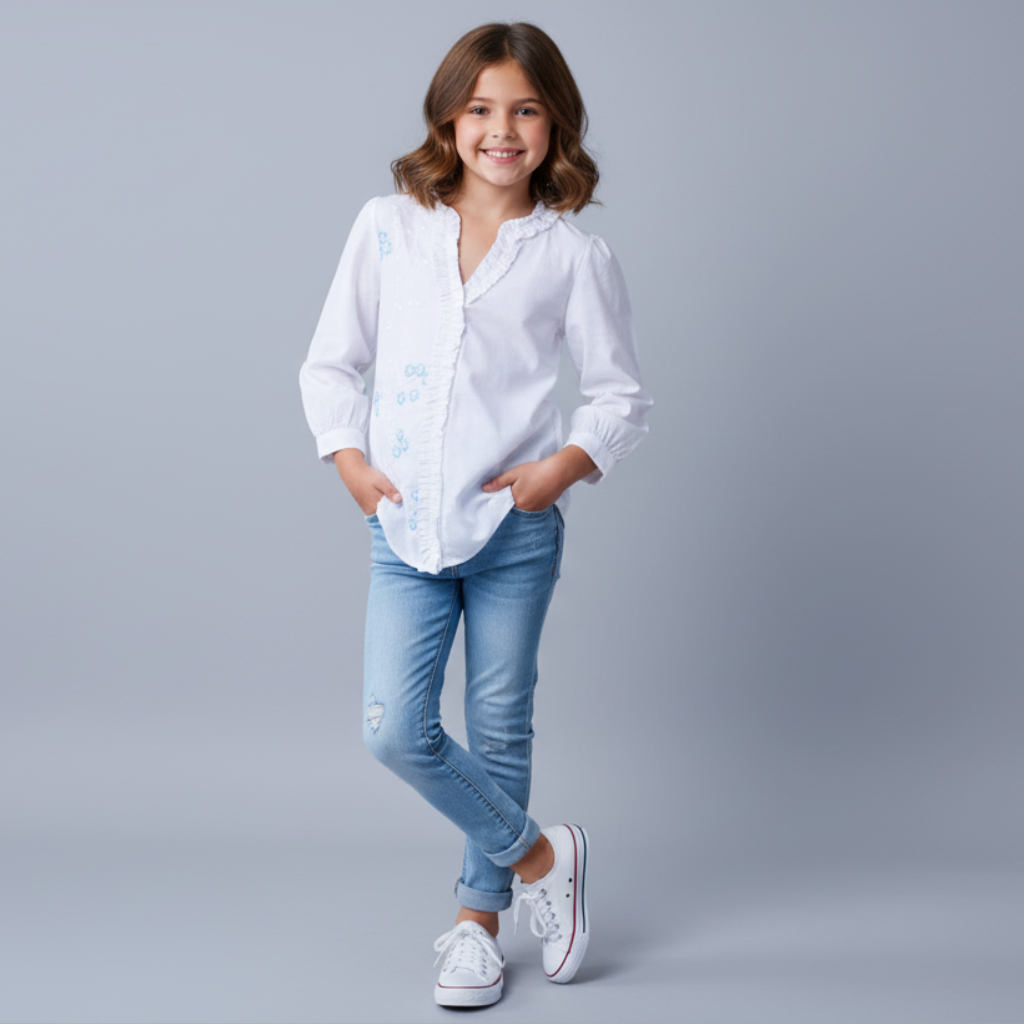 white Embroidered Shirt