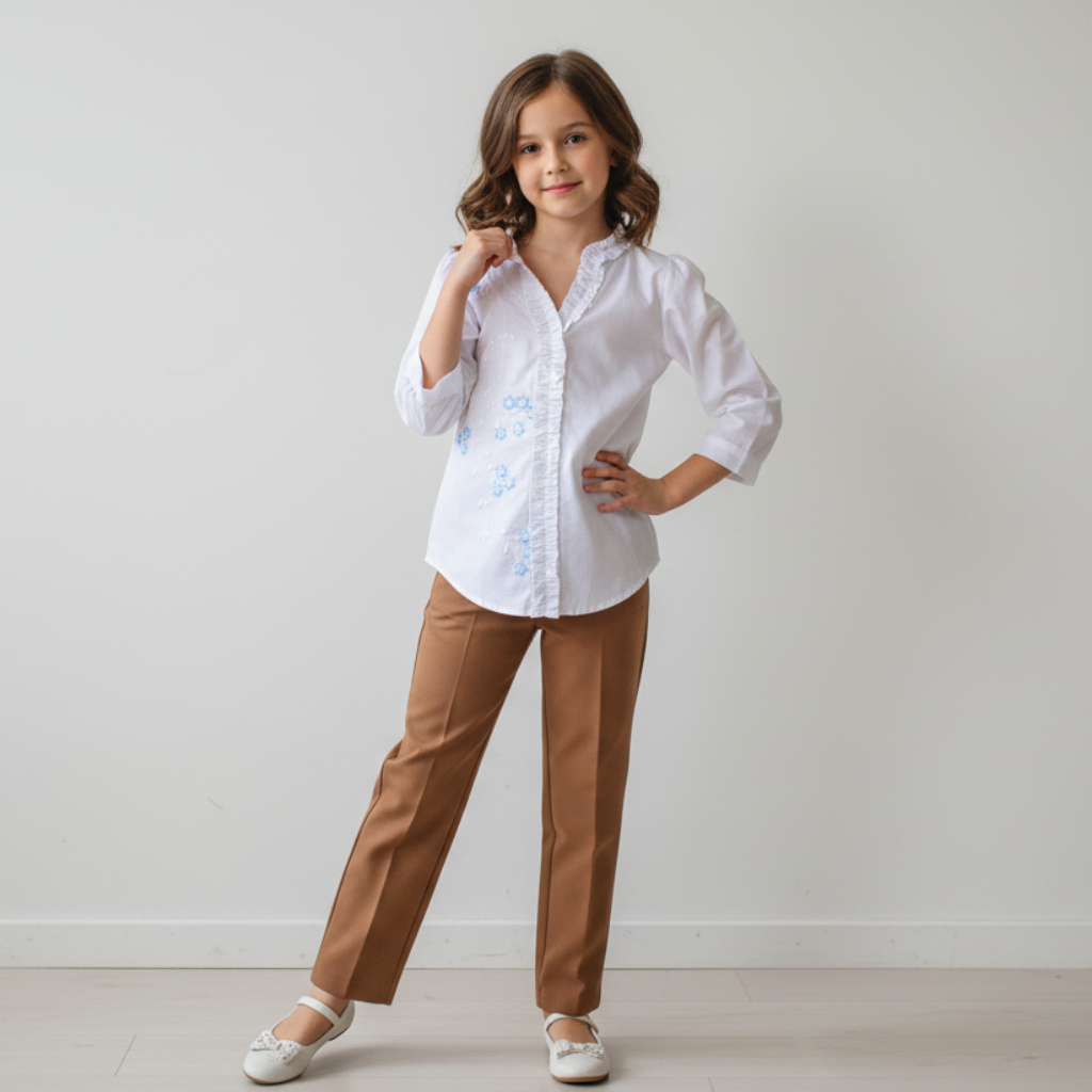 white Embroidered Shirt