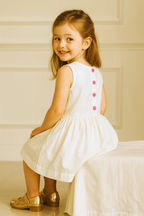 White Floral Embroidered Dress
