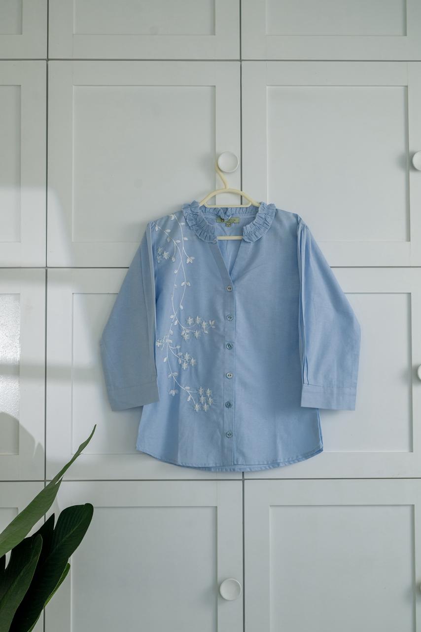 Blue Embroidered Shirt