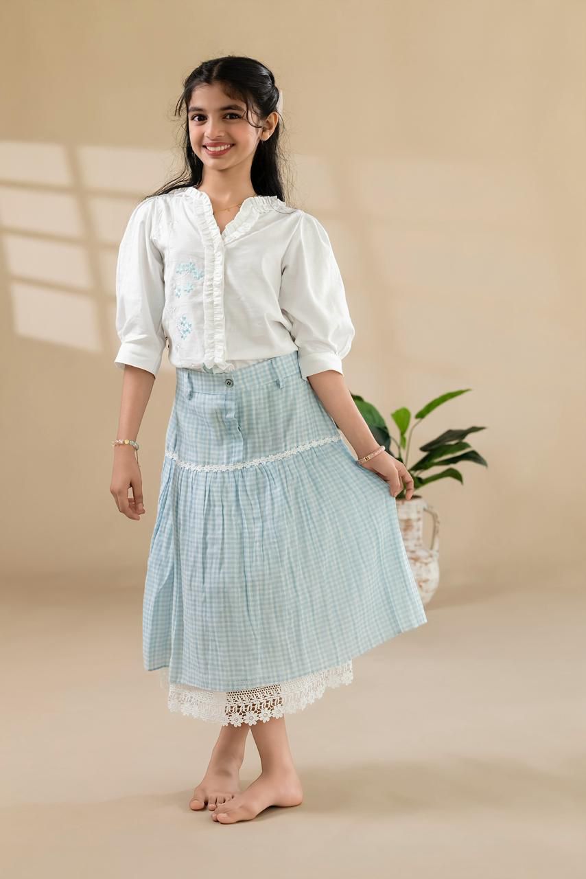 Blue Check Skirt