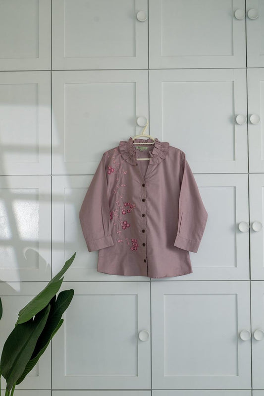 Onion Pink Embroidered Shirt