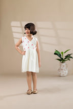 White Floral Embroidered Dress