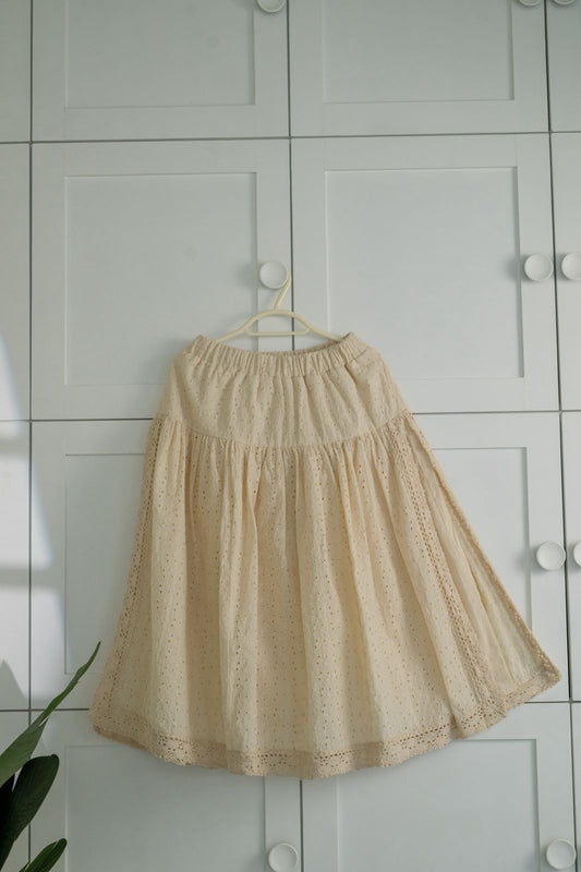 Cream Hakoba Flared Skirt